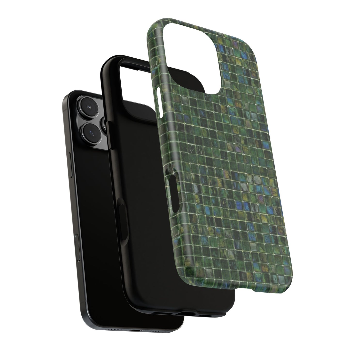 Emerald Green Mosaic Tile iPhone Tough Case - Luxe Iridescent Aesthetic