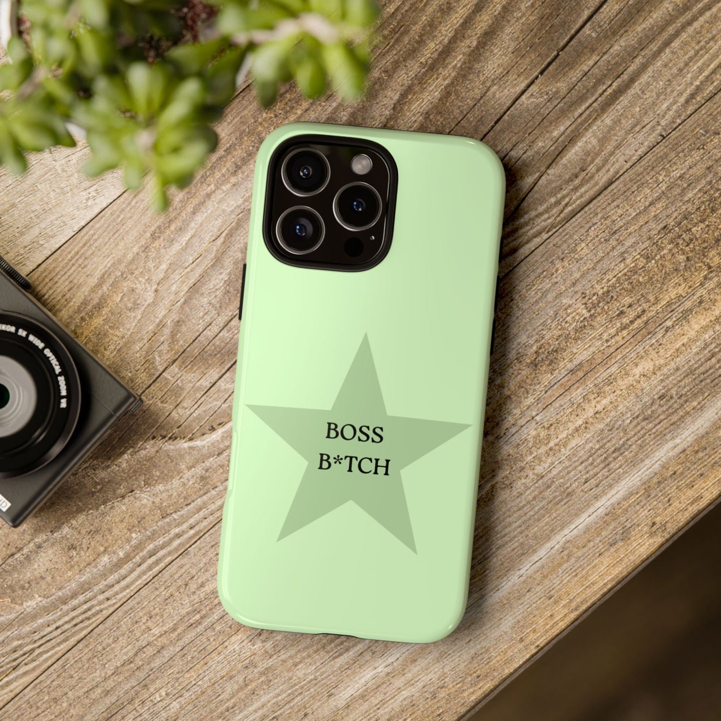 Mint Green Boss B*tch Star iPhone Tough Case - Sassy Empowering Aesthetic