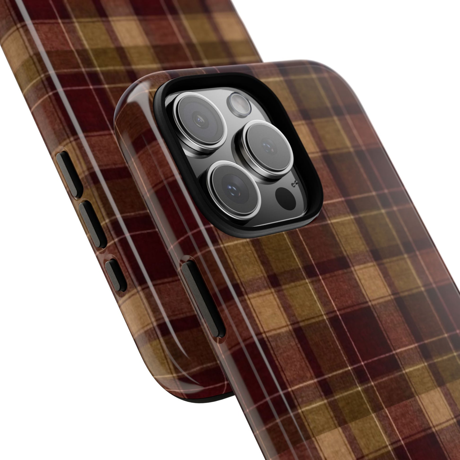 Brown Vintage Plaid Aesthetic iPhone Tough Case