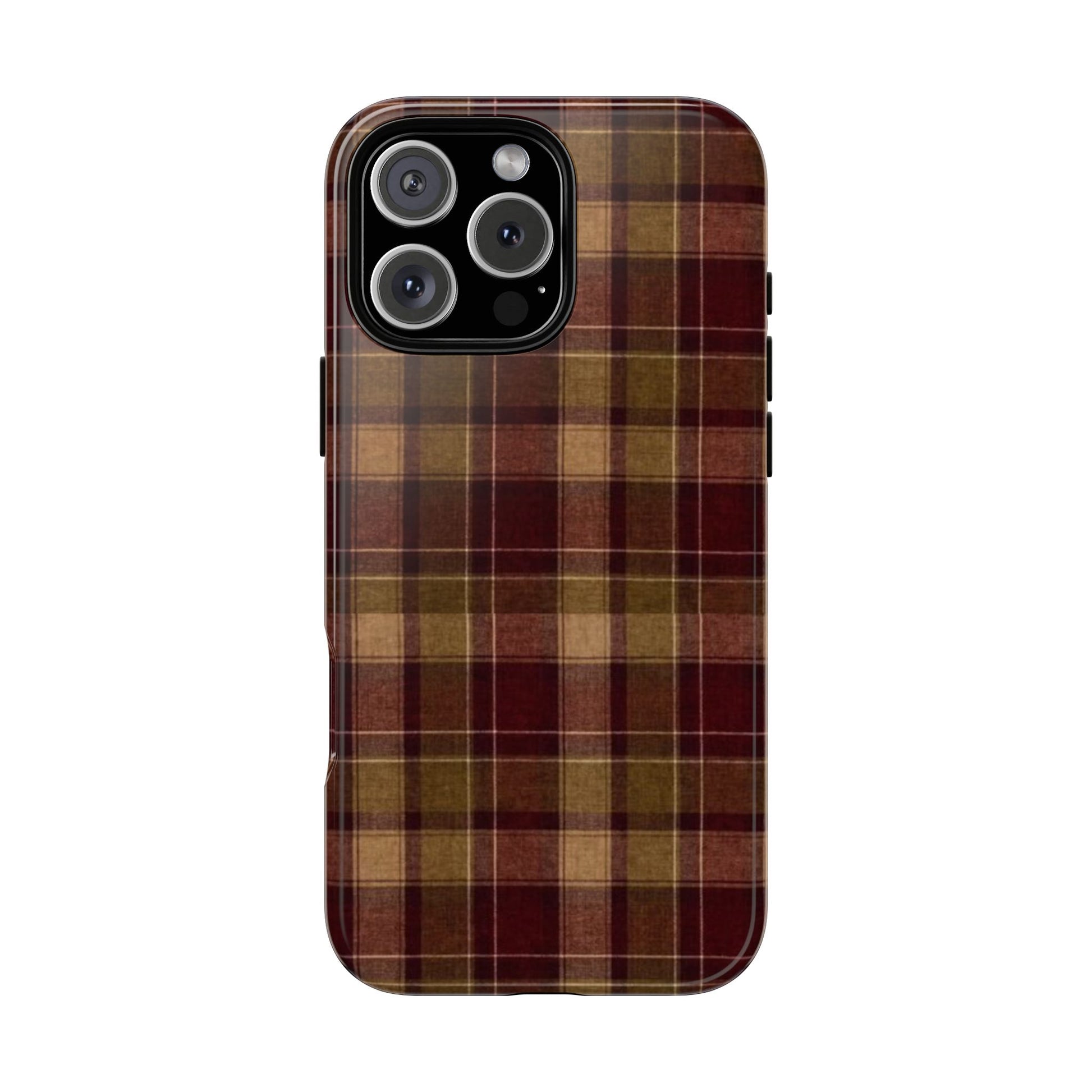 Brown Vintage Plaid Aesthetic iPhone Tough Case